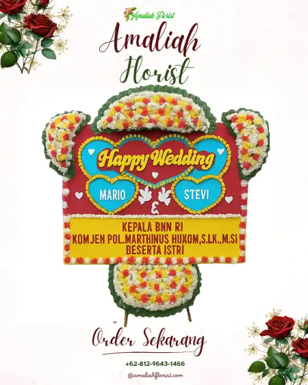 Papan Bunga Pernikahan Karangkemojing
